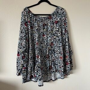 Lane Bryant | Black Floral Top